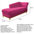Kit Diva Recamier Vanessa 140cm Lado Esquerdo E 01 Poltrona L