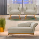 Kit Diva Recamier Vanessa 140cm Lado Esquerdo E 02 Poltronas