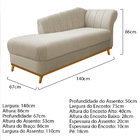 Kit Diva Recamier Vanessa 140cm Lado Esquerdo E 02 Poltronas
