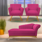 Kit Diva Recamier Vanessa 140cm Lado Esquerdo E 02 Poltronas