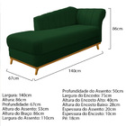 Kit Diva Recamier Vanessa 140cm Lado Esquerdo E 02 Poltronas