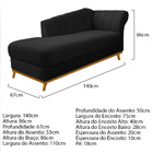 Kit Diva Recamier Vanessa 140cm Lado Esquerdo E 02 Poltronas