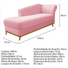 Kit Diva Recamier Vanessa 140cm Lado Esquerdo E 02 Poltronas