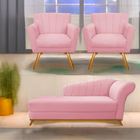 Kit Diva Recamier Vanessa 140cm Lado Esquerdo E 02 Poltronas