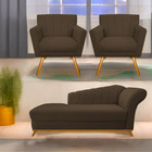 Kit Diva Recamier Vanessa 140cm Lado Esquerdo E 02 Poltronas