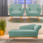 Kit Diva Recamier Vanessa 140cm Lado Esquerdo E 02 Poltronas