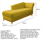 Kit Diva Recamier Vanessa 140cm Lado Esquerdo E 02 Poltronas