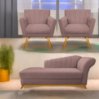 Kit Diva Recamier Vanessa 140cm Lado Esquerdo E 02 Poltronas