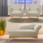 Kit Diva Recamier Vanessa 140cm Lado Esquerdo E 02 Poltronas