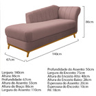Kit Diva Recamier Vanessa 140cm Lado Esquerdo E 02 Poltronas