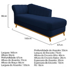 Kit Diva Recamier Vanessa 160cm Lado Direito E 02 Poltronas L