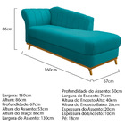 Kit Diva Recamier Vanessa 160cm Lado Direito E 02 Poltronas L