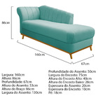 Kit Diva Recamier Vanessa 160cm Lado Direito E 02 Poltronas L