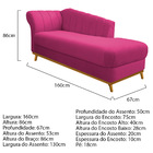Kit Diva Recamier Vanessa 160cm Lado Direito E 02 Poltronas L