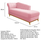 Kit Diva Recamier Vanessa 160cm Lado Direito E 02 Poltronas L