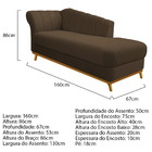 Kit Diva Recamier Vanessa 160cm Lado Direito E 02 Poltronas L