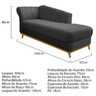 Kit Diva Recamier Vanessa 160cm Lado Direito E 02 Poltronas L