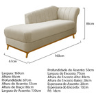 Kit Diva Recamier Vanessa 160cm Lado Esquerdo E 01 Poltrona L