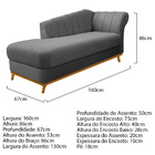 Kit Diva Recamier Vanessa 160cm Lado Esquerdo E 01 Poltrona L