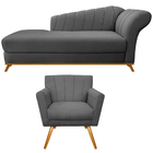 Kit Diva Recamier Vanessa 160cm Lado Esquerdo E 01 Poltrona L