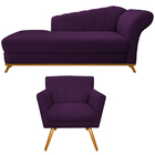 Kit Diva Recamier Vanessa 160cm Lado Esquerdo E 01 Poltrona L