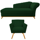 Kit Diva Recamier Vanessa 160cm Lado Esquerdo E 01 Poltrona L