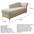 Kit Diva Recamier Vanessa 160cm Lado Esquerdo E 01 Poltrona L