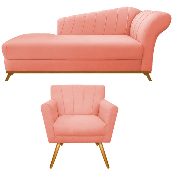 Kit Diva Recamier Vanessa 160cm Lado Esquerdo E 01 Poltrona L