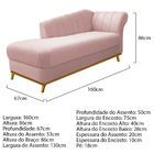 Kit Diva Recamier Vanessa 160cm Lado Esquerdo E 01 Poltrona L