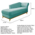 Kit Diva Recamier Vanessa 160cm Lado Esquerdo E 02 Poltronas