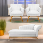 Kit Diva Recamier Vanessa 160cm Lado Esquerdo E 02 Poltronas