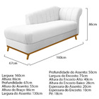 Kit Diva Recamier Vanessa 160cm Lado Esquerdo E 02 Poltronas