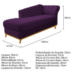 Kit Diva Recamier Vanessa 160cm Lado Esquerdo E 02 Poltronas