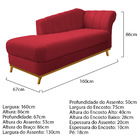 Kit Diva Recamier Vanessa 160cm Lado Esquerdo E 02 Poltronas