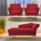 Kit Diva Recamier Vanessa 160cm Lado Esquerdo E 02 Poltronas