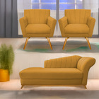 Kit Diva Recamier Vanessa 160cm Lado Esquerdo E 02 Poltronas