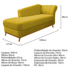 Kit Diva Recamier Vanessa 160cm Lado Esquerdo E 02 Poltronas