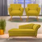 Kit Diva Recamier Vanessa 160cm Lado Esquerdo E 02 Poltronas