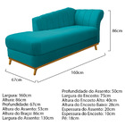 Kit Diva Recamier Vanessa 160cm Lado Esquerdo E 02 Poltronas