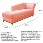 Kit Diva Recamier Vanessa 160cm Lado Esquerdo E 02 Poltronas