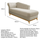 Kit Diva Recamier Vanessa 185cm Lado Direito E 02 Poltronas L