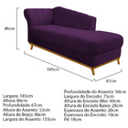 Kit Diva Recamier Vanessa 185cm Lado Direito E 02 Poltronas L