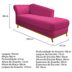 Kit Diva Recamier Vanessa 185cm Lado Direito E 02 Poltronas L