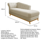 Kit Diva Recamier Vanessa 185cm Lado Direito E 02 Poltronas L
