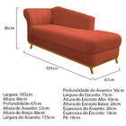 Kit Diva Recamier Vanessa 185cm Lado Direito E 02 Poltronas L