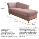 Kit Diva Recamier Vanessa 185cm Lado Direito E 02 Poltronas L