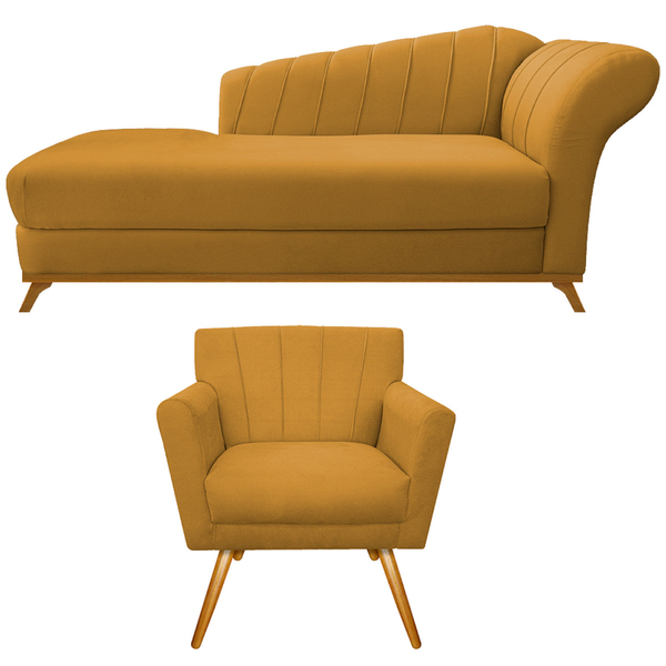 Kit Diva Recamier Vanessa 185cm Lado Esquerdo E 01 Poltrona L