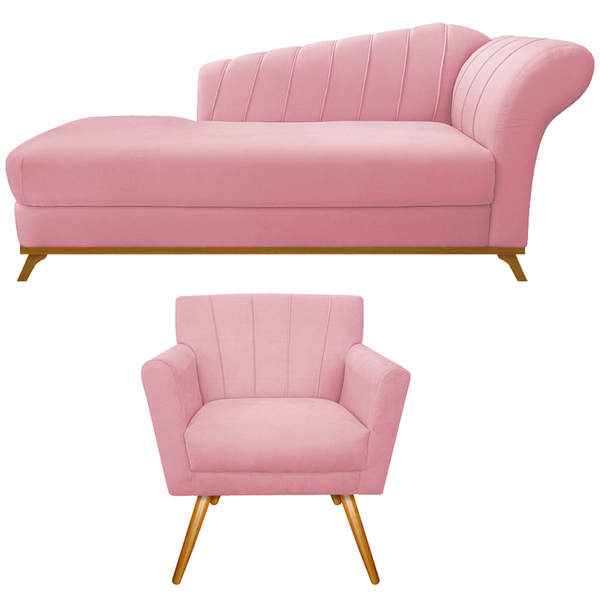 Kit Diva Recamier Vanessa 185cm Lado Esquerdo E 01 Poltrona L