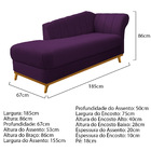 Kit Diva Recamier Vanessa 185cm Lado Esquerdo E 02 Poltronas