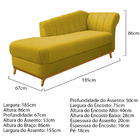 Kit Diva Recamier Vanessa 185cm Lado Esquerdo E 02 Poltronas